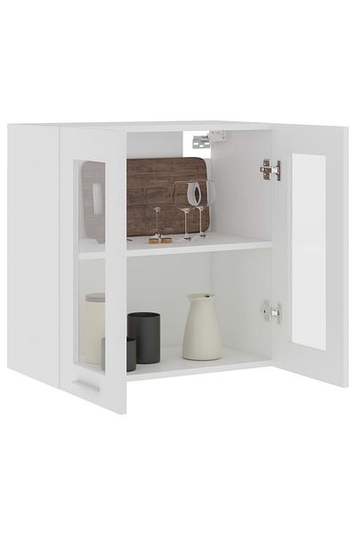 vidaxl Hanging Glass Cabinet White 60x31x60 cm Engineered Wood