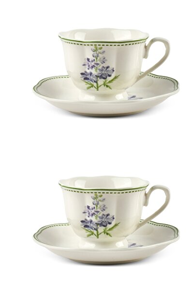 Perotti De Flore 2 Kişilik 4 Parça Porselen Kahve Takımı