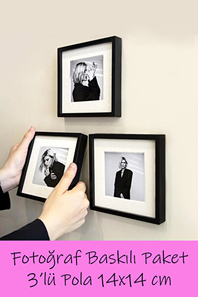 Soykan Sök-Tak Paspartulu 14x14cm Pola Kare Fotoğraf Çerçevesi-3'lü paket(FOT...