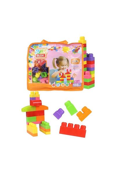 Asya Oyuncak Play Box Bright Blocks Building Toys with Bag 133 Pieces 2984