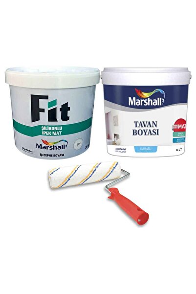 Marshall Fit Silikonlu Ipek Mat 20kg Tavan Boyası 10kg Rulo-su Bazlı-silinebi...