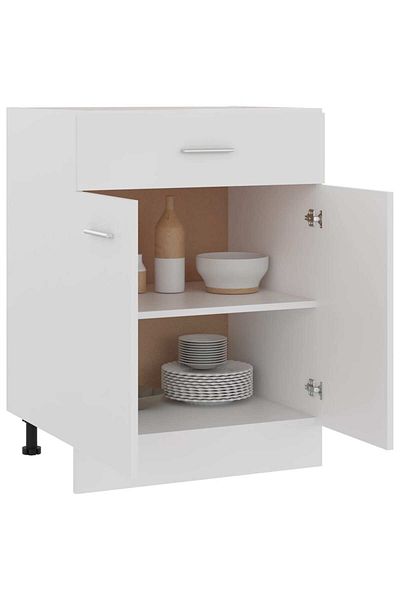 vidaxl Drawer Bottom Cabinet White 60x46x81.5 cm Engineered Wood