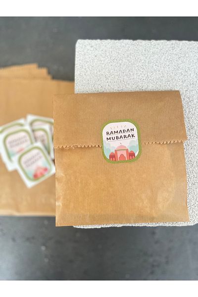 Meyofficial Ramadan Themed Packaging Kit (Paper Bag and Adhesive Sticker) 10Pcs