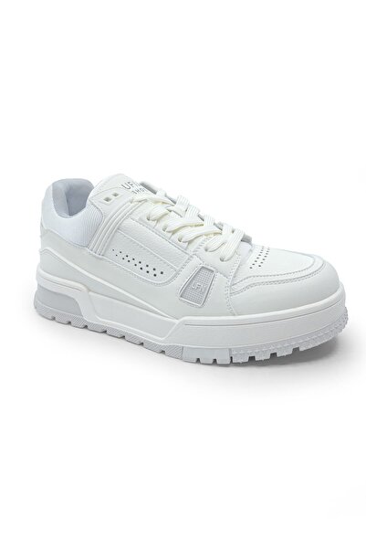 Lufian Hakiki Deri Bağcıklı Erkek Sneaker Günlük Ayakkabı Beyaz