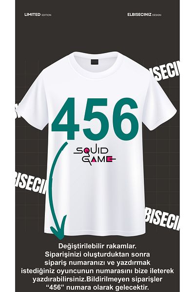 VİZYON İKRA SQUID GAME NO:456 Tricou/Haracă unisex cu imprimeu
