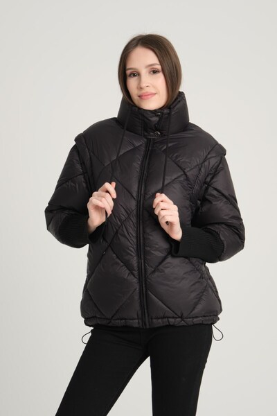 G-FOX Жіночий короткий знімний рукав з капюшоном без капюшона надувний пухови...