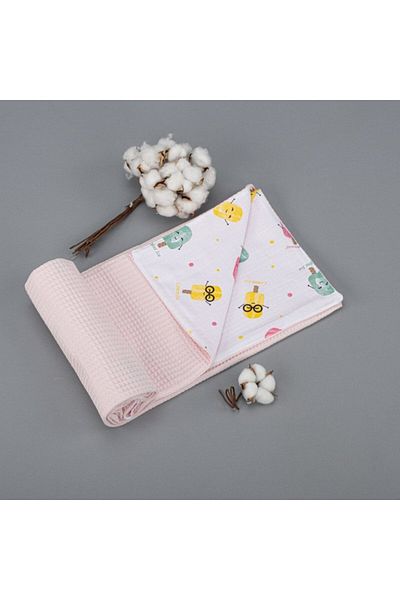 Yunikobaby Double Sided Pique Blanket - Powder Honeycomb Ice Cream