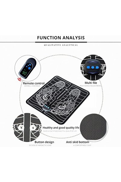 COOYA Electric Foot Massage Mat with remote controller, 6 Modes, 9 Intensity Levels, for home, black