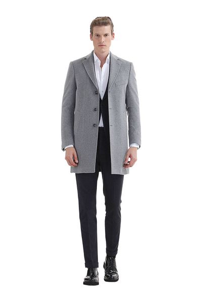 Ramsey Grey Weaving Overcoat