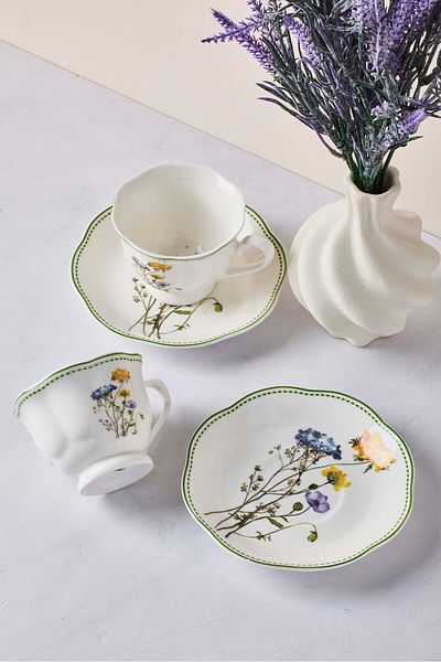 Perotti Secret Garden 4-Piece Porcelain Coffee Set for 2