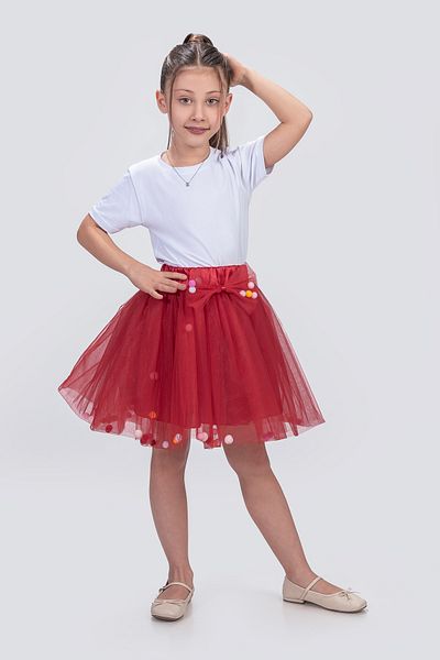 KT PERA BABY 23 April Fluffy Show Birthday Party Skirt with Pompon