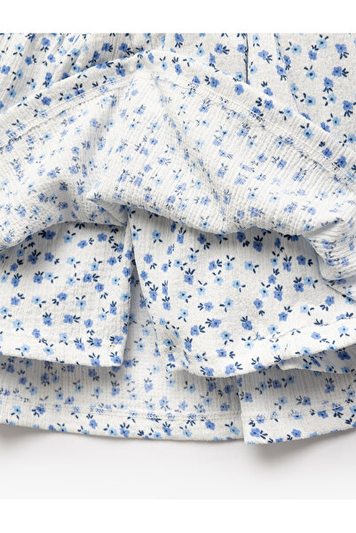 Koton Floral Patterned Gipe Detailed Short Skirt