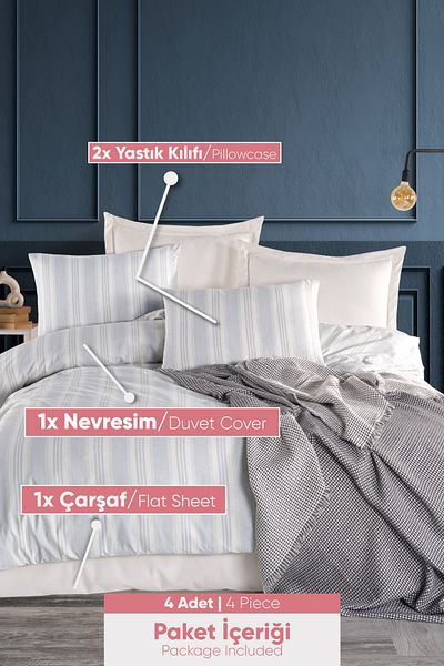 Eponj Home Σετ Παπλωματοθήκη Double Sport Ριγέ - Soft Line