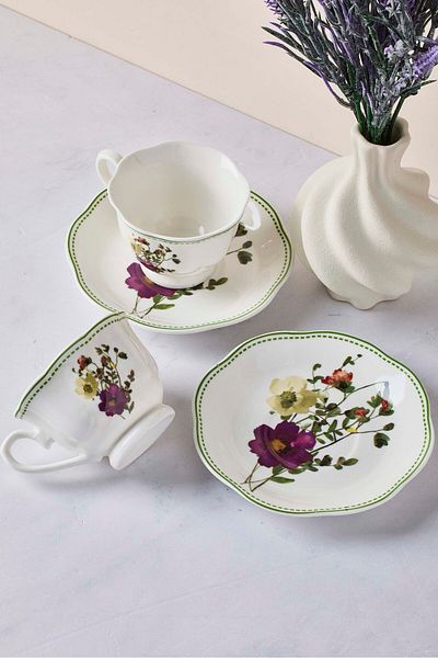 Perotti Secret Garden 4-Piece Porcelain Coffee Set for 2