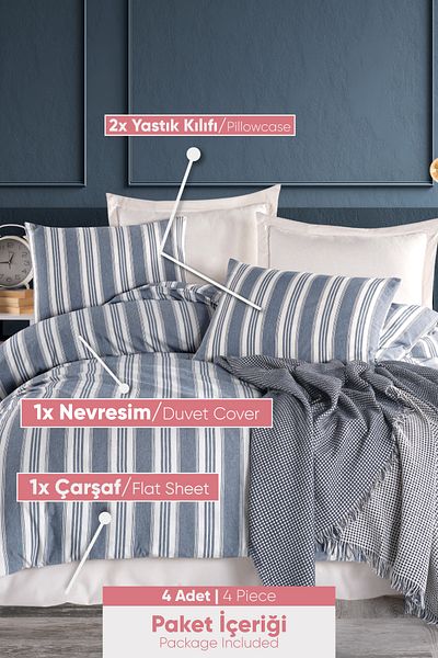 Eponj Home Σετ Παπλωματοθήκη Double Sport Ριγέ - Soft Line