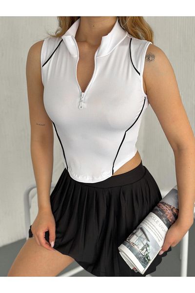 DEEFWEAR Stillex Y2k Αμάνικη Μπλούζα με Ασύμμετρη Κοπή Crop