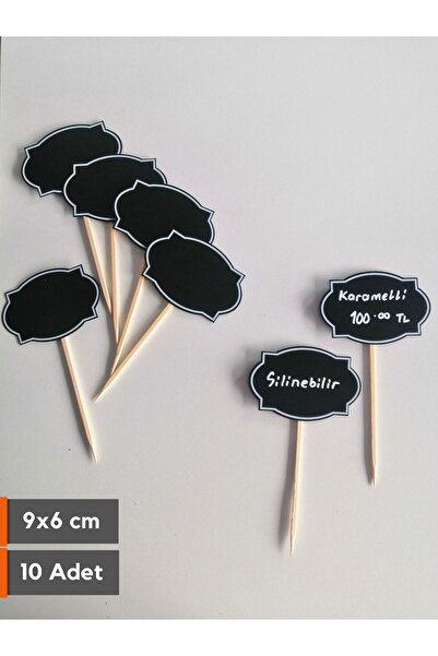 Şeffaf Etiket Autocolant negru pentru tablă ștergabilă - cu stick și bat, 9x6 cm, prețul nu este fix