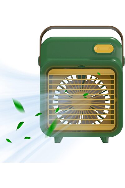 Arabest Portable Mini water fan, USB rechargeable, C-ooling design, low-noise, for cool down, Green
