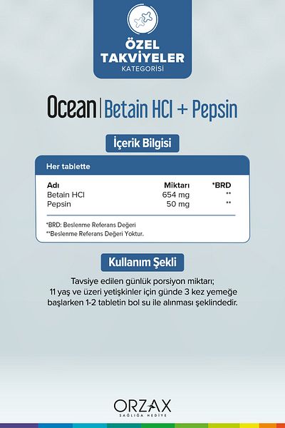 Ocean Betain Hci Pepcine 120 Tablets
