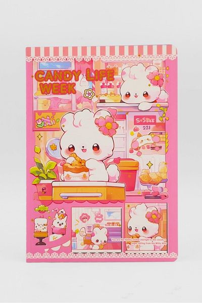 EFBUTİK Caiet A4 cu dungi Pink Candy Life Week