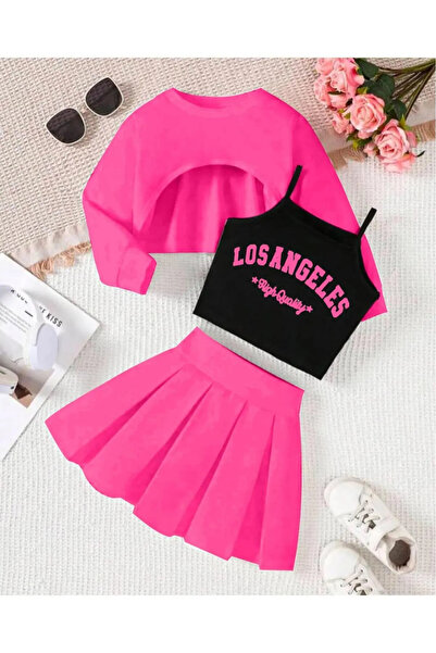 npLStore Suknja za devojčice Štampano Skraćeni kroj - Nabrano set od 3 dela