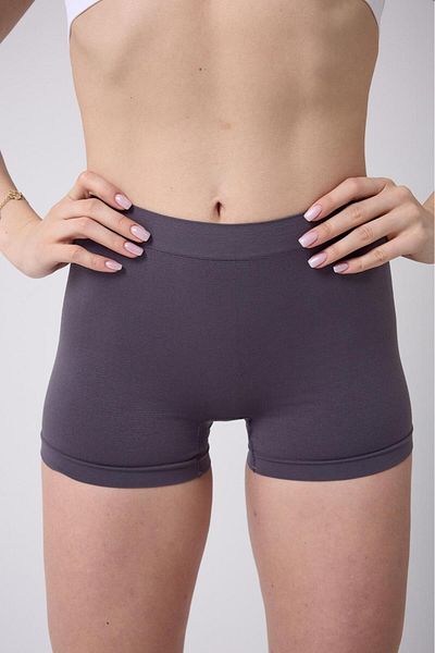 MİSTİRİK Moncorno Dark Gray Knitted Soft Seamless Women's Sports Boxers