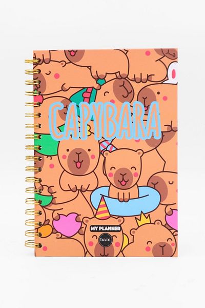 EFBUTİK Capybara Cute Wirebound Planner Notebook - Ατζέντα