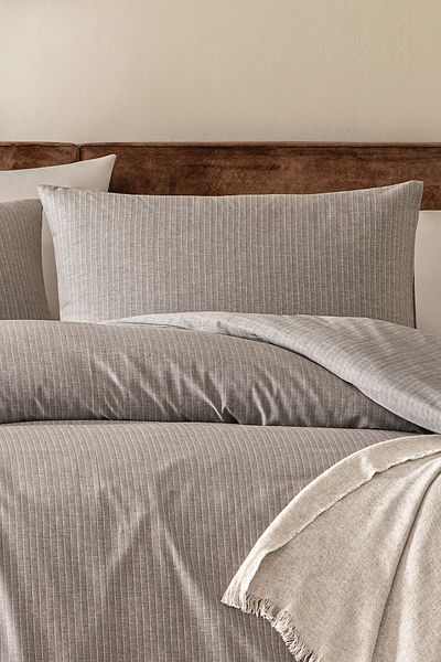 Puffy Urvi Double Yarn-Dyed Duvet Cover Set - Brown