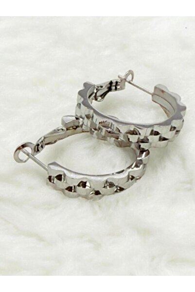 stainless steell Halka çelik geçişli küpe