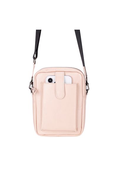 Lev Leather Genuine Leather Sling Bag with Phone Compartment, Card and Money Compartment - Name Writable