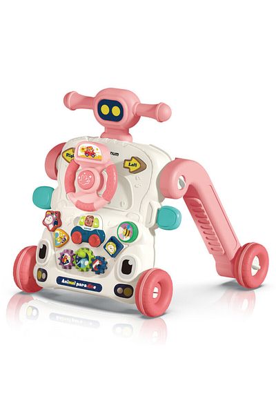 TEKNUM 3-IN-1 Baby Walker/Learning Table Mode/Game Panel Mode w/ Musical keyboard-Pink