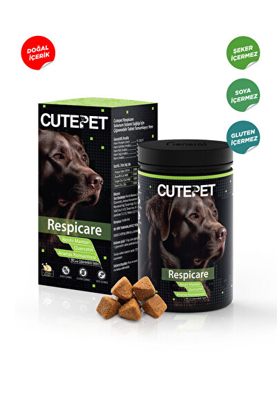 CutePet Respicare Köpek Solunum Sistemi Sağlığı İçin Ödül Maması Formunda Çiğnenebilir Tablet
