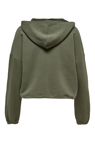 ONLY Hooded Short Plain Khaki Women's Sweatshirt