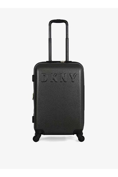 Dkny حقيبة ترولي صلبة بتفاصيل الشعار ومقبض قابل للسحب 28 بوصة - تسجيل الوصول