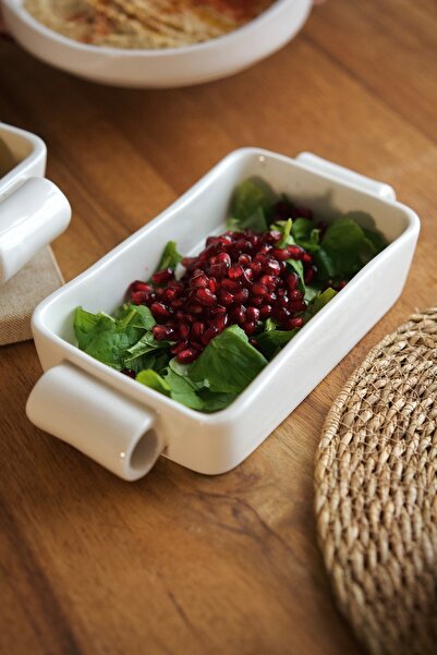 Dekorzdükkan Seramik Dikdörtgen Servis Kasesi (El Yapımı)