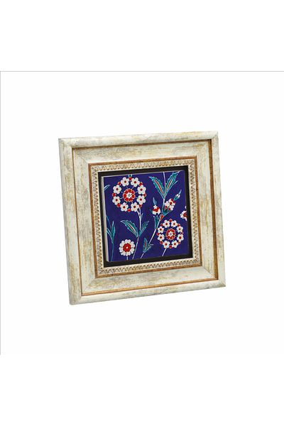 Sadrazam Pictură din piatră naturală imprimată cu model de faianță İznik 20x20 Kd-24