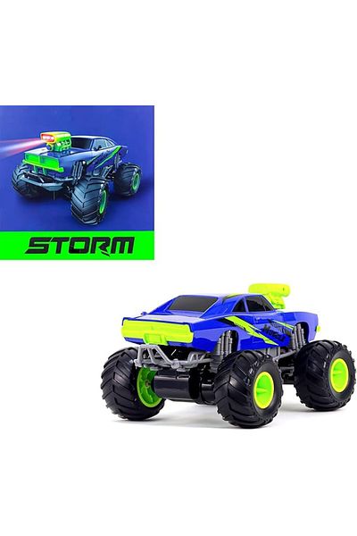 Winds Trading SYRCAR 1:14 RC Storm Race Car, Searchlight, 2.4GHz Off-road Truck, Blue, for Kids