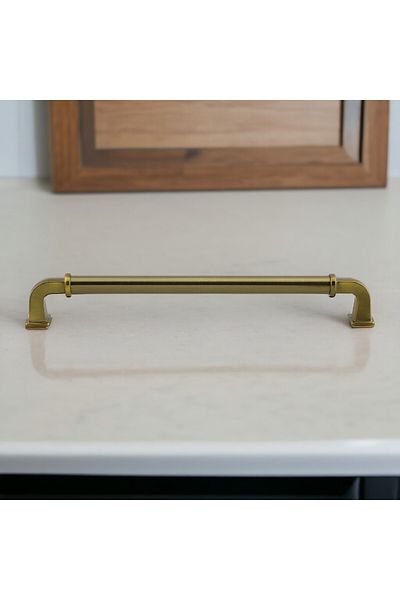 Badem10 Mâner Alfa Metal Antic Galben 224 Mm Mobilier Bucătărie Sertar Dulap Dulap Ușă Mânere Mâner