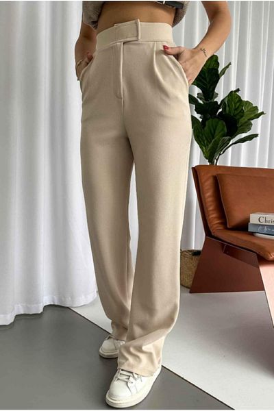 VivaJoy Women's High Waist Pants - Velcro Closure, Lycra Palazzo, Elastic Waist Elastic