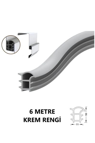 BABAWİCK Steel Door Wick - 6 Meters Cream Color, Rubber and Contour