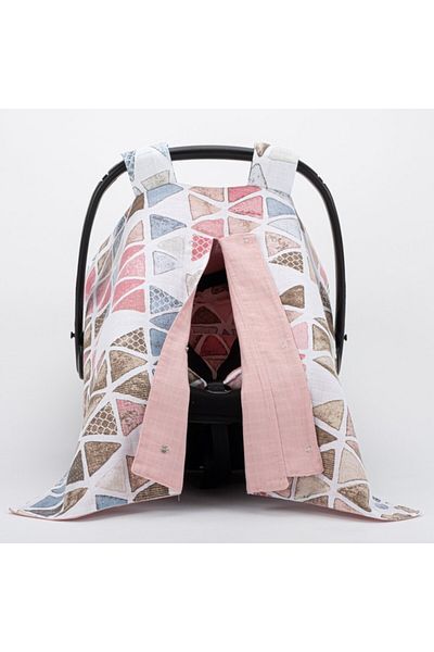 Yunikobaby Double Sided Powder Muslin Stroller Set - Retro