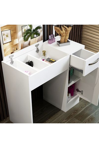 HOMS Jade dressing table with storage, 74.2 x 107.5 x 37.6 cm, white