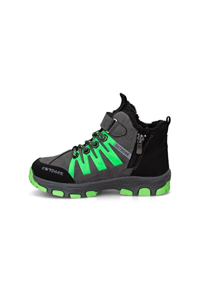 Liger Παιδικά Μποτάκια Μέγεθος 31-35 - Γούνα Εσωτερικά, Καπνιστή-Πράσινη