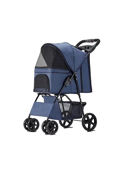 Zampa Navy Blue Cat Dog Stroller - 46X78X99Cm