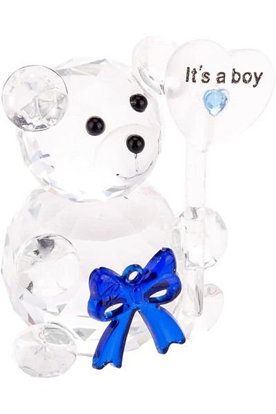 AKDC Crystal Teddy Bear, 4cm L x 6cm W x 7cm H, Transparent