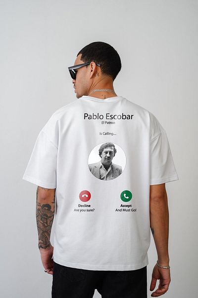 king brich Oversize Mold Pablo Escobar καλεί τυπωμένο Unisex T-shirt