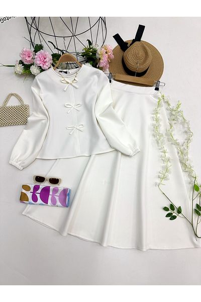 YEDİLALE Bow Hijab Skirt Set