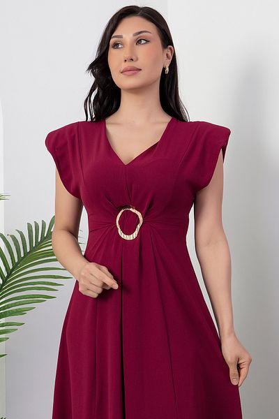 PULLIMM Rochie cu decolteu în V cu cataramă metalică NY4506
