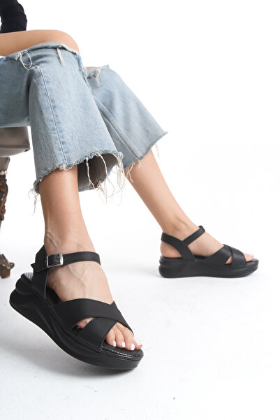 Limeo High Skin Buckle Summer Bow Women's Wedge Sandals Shoes