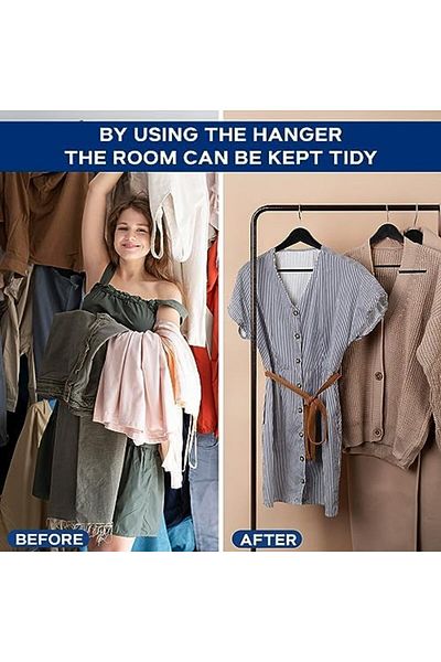 STOREMAX Mu-Artshop Wood Look Plastic Black Clothing Clothes Hanger Rack Shirt Hanger